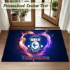 Crystal Velvet Square Rug Custom NameCardiff City Pattern Non Slip Home Floor Decor Rug
