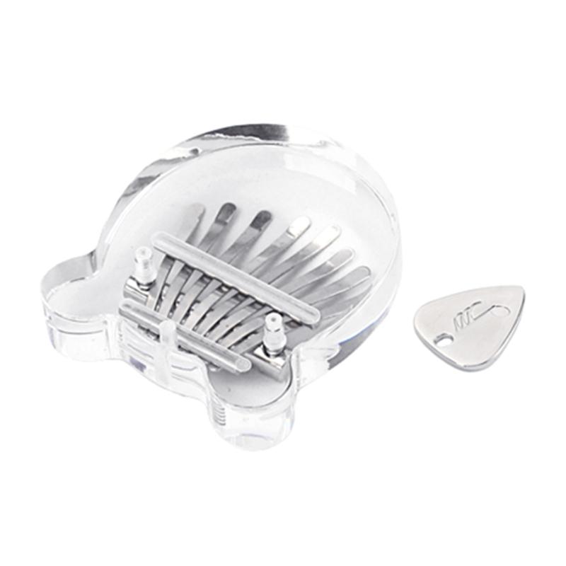 Cute Bear Shape Kalimba Acrylic Finger Pianos Transparent 8 Keys Thumb Piano with Pick Musical Instrument Gift for Girls