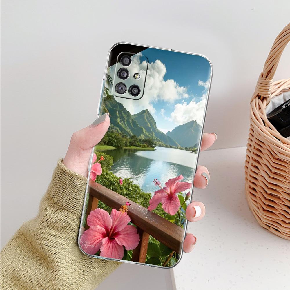 Hülle Für Samsung A15 A13 A35 A55 A51 A71 A41 A31 A21S A05 A17 A23 A25 A33 A53 A73 5G A07 4G Abdeckung Realistischer Lilienblüten-Druck
