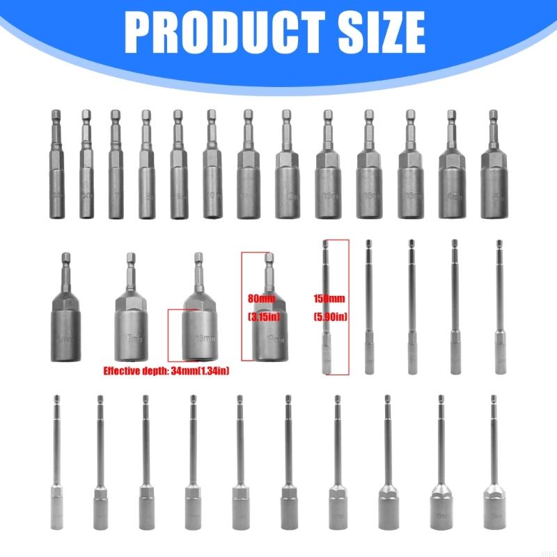 Reinforced Deep Socket Drill Bit Durable Steel Construction AntiWear Design A0KF