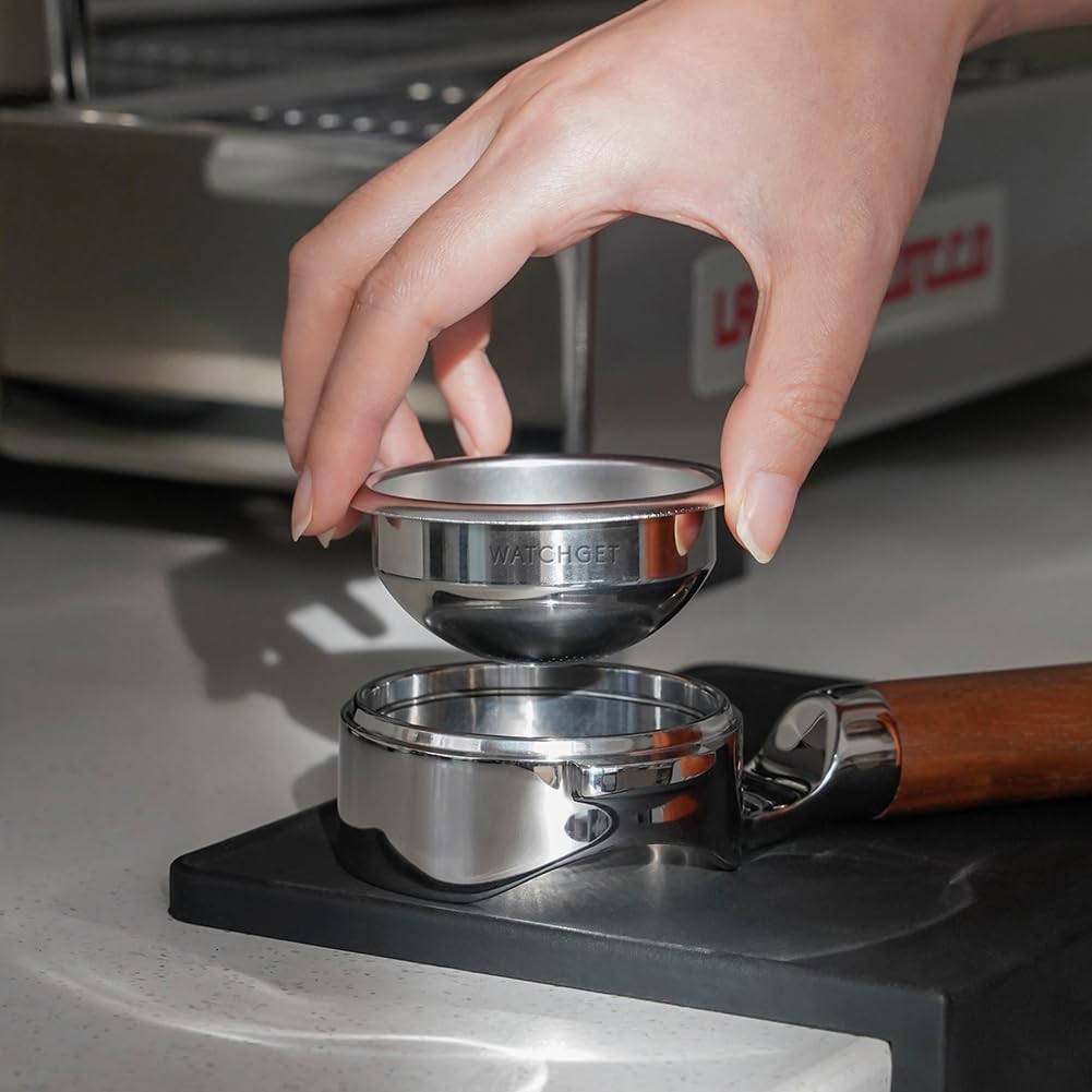 watchget 58mm Espresso Filter Basket, Stainless Steel Coffee Filter, Compatible with 58mm Bottomless Portafilters