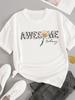 (Asian Size) T-shirts Fashion O-neck Female Casual Women's Top T Clothing Love Heart Style Print Short Sleeve Graphic Tee