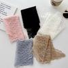 Girl French love silk scarf spring and summer new versatile lace triangle scarf printed decorative headscarf women tied hair streamer