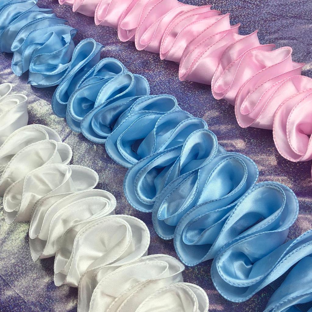 1Meters/lot 10cm Wide Colorful Satin Wave Three-dimensional Lace DIY Performance Costume Dance Dress Skirt Lace