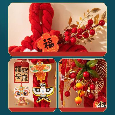 Nuevo Colgante de Año Nuevo 2026 Año del Caballo Colgante de Flor Decoración Roja de Puerta de Entrada de Suerte para Sala de Estar