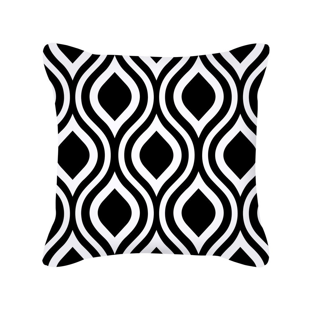 Ins Nordic Pillow Geometric Black Sofa Cushion Simple Office Peach Skin Pillow Cover
