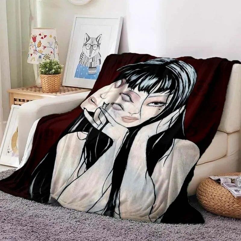 Junji Ito Tomie Kawakami Ghost Soft Plush Blanket,Flannel Blanket Throw Blanket for Living Room Bedroom Bed Sofa Picnic Cover 3D