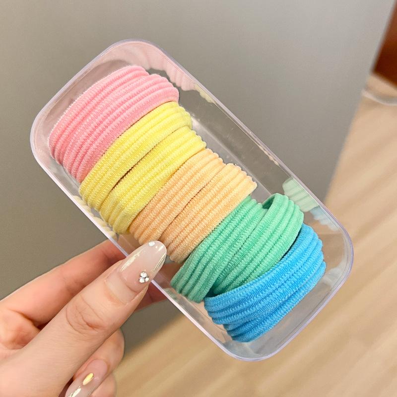

10pcs Bold Simple Wide-edged Seamless Hair Rope Rubber Band High Elasticity and Durability Girls Women Headwear Accessories