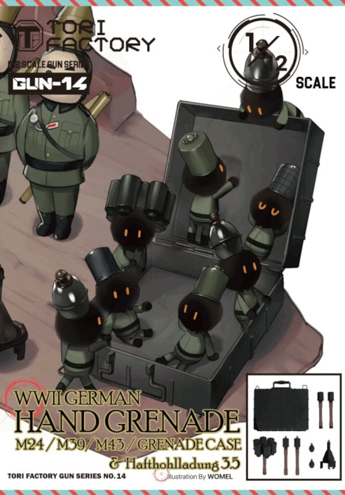 Tri Factory GUN Series WWII German Grenade Set Resin Kit Molded Color 1/12 GUN-14