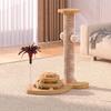Durable Solid Wood Sisal Cat Scratching Post & Toy - Self-Entertainment and Boredom Relief for Cats
