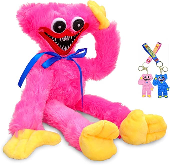 Plyšová hračka Huggy Woggy Vánoce Měkká Strašidelná Vtipná Hororová panenka Dárek Manga Poppy Hug Hra Halloweenská dekorace Playtime Vánoční dárek 40cm (Modrá a růžová)