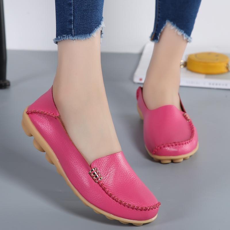 Summer  New Sewing Comfy Flat Sneakers Women Shoes for Women Leather Shoes Leisure Walking Femininas Footwear Plus Size 44