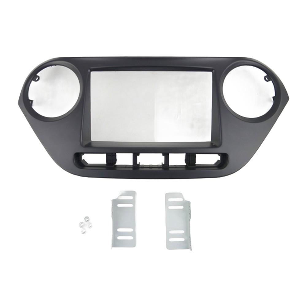 Car Navigation Screen Mounting Panel for For HYUNDAI i10 2014 7 Inch 2DIN Dash Trim Frame Black ABS Material Center Console