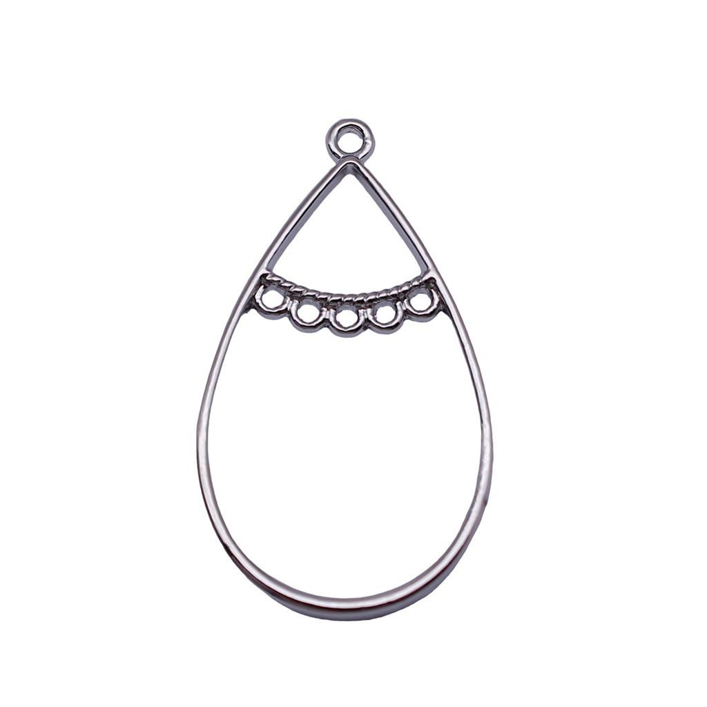 Irregular Oval Frame Connectors Moon Hammered Texture Links For Earring Making