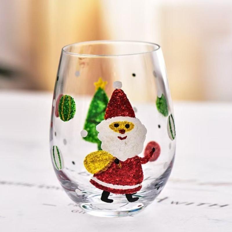 

Creative Hand-painted Christmas Wine Glasses Home Party Glasses Christmas Gifts Holidays Atmosphere Drinking Utensils 455-540ml