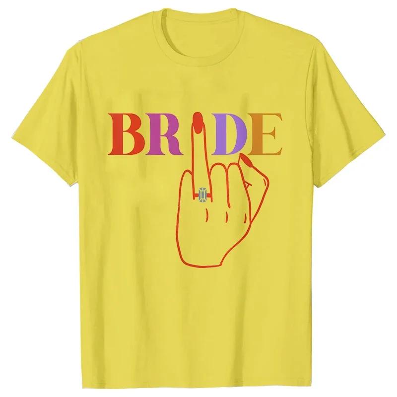 Colourful Bride and Team Ring Finger T-shirt Funny Bridal Wedding Tees Girls Single Farewell EVJF Bachelorette Hen Party Tops