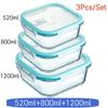 High Borosilicate Lunch Bento Box Set Heat-resistant Glass Lunch Box Sealed Box With Lid For Fresh-keeping Bowl Square Bento Box