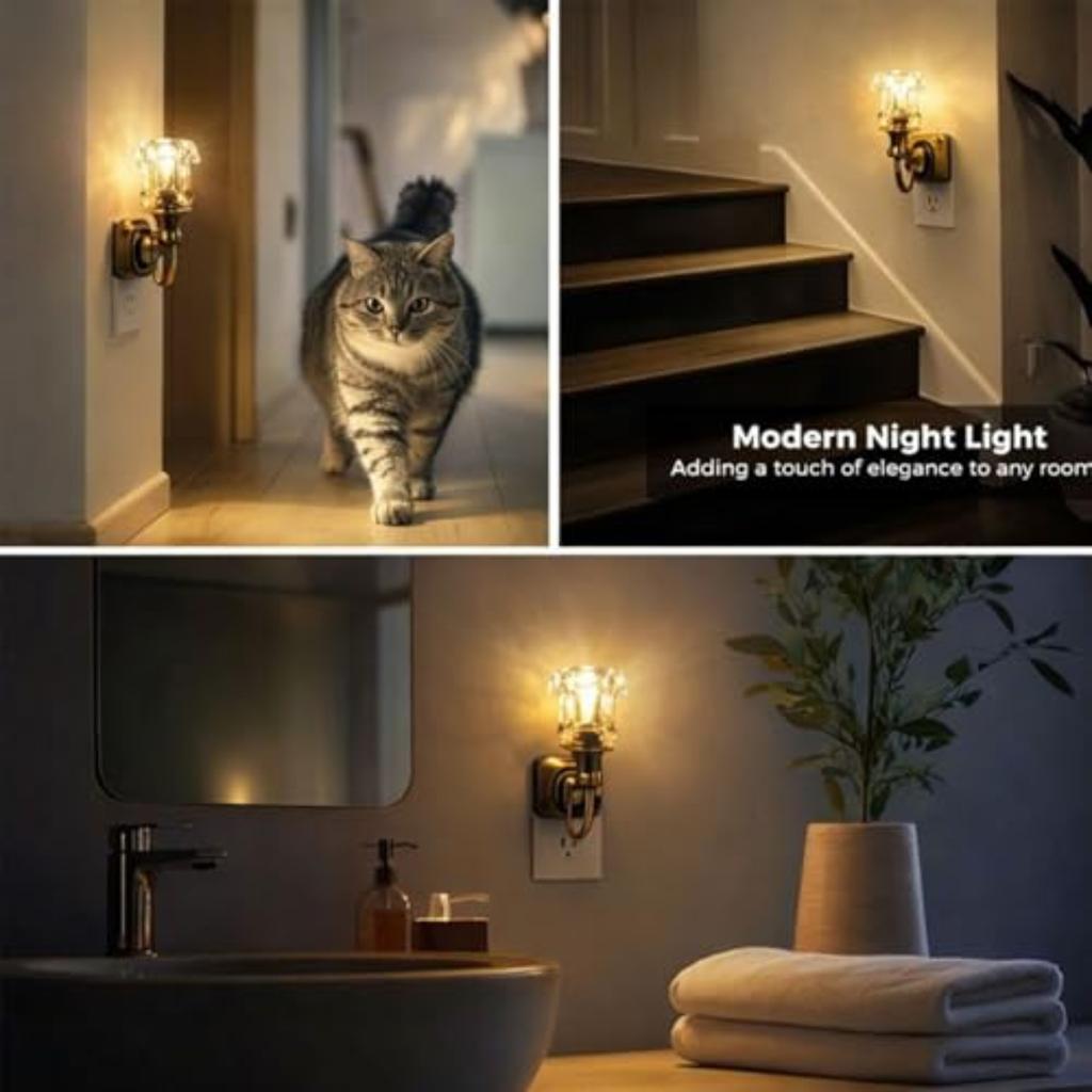 Night Lights Plug Into Wall, LED Night Lights Plug In, Elegant Vintage LED Nights Light Wall Lamp, USB Retro Soft Warm Plug-in Walls Light Lamp