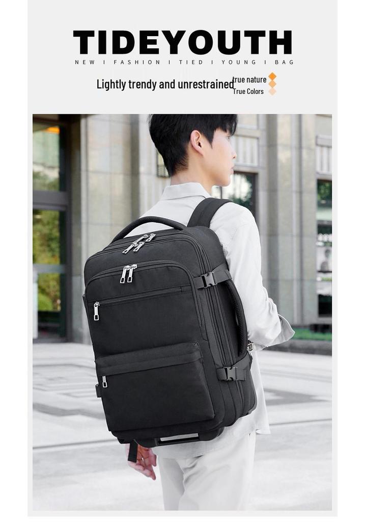 VIASTA Business Casual Rolling Backpack - Multi-Compartment, Large Capacity, Double Shoulder Design