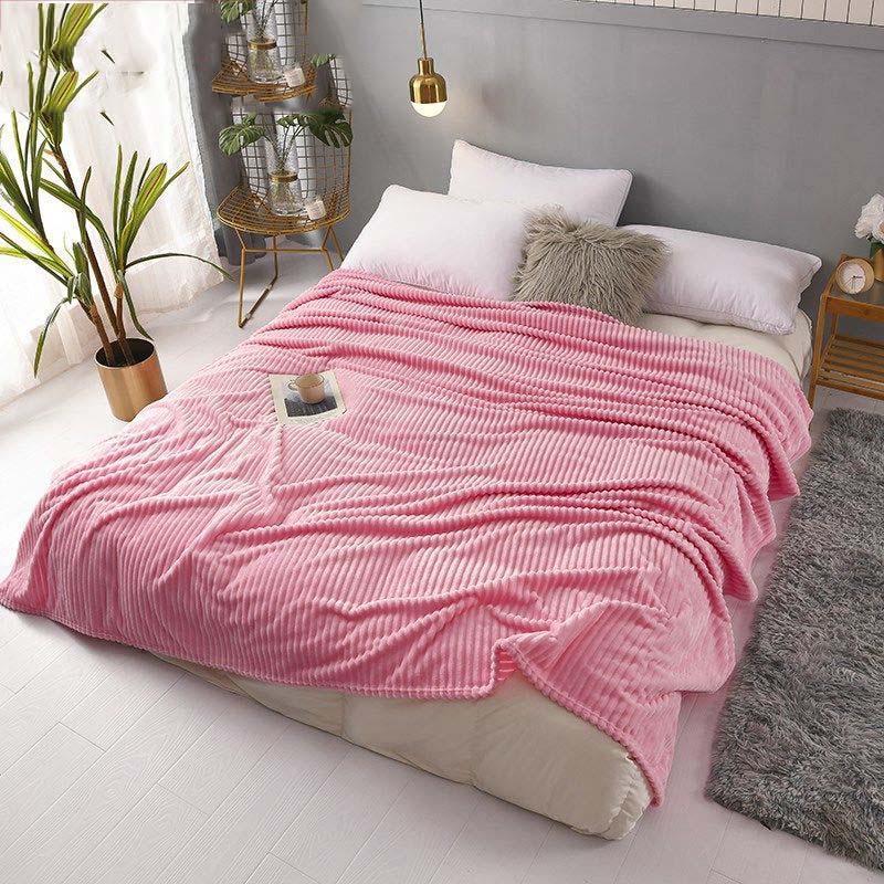 Flannel Blankets Soft Skin-friendly Solid Home Casual Nap Bedclothes Mechanical Wash Warm Fleece Blanket Bed Sofa Lightweight