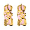 5pcs 2pcs Stainless Steel Wrinkle Rectangle Vintage Enamel Colorful Charm Pendants DIY Earrings Necklace Jewelry Making Supplies