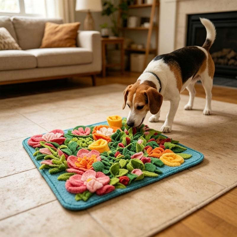 Dog Toy Snuffle Pad Colorful Treat Dispensing Interactive Chew Toy Relieving Stress Snuffle Mat for Large Dogs