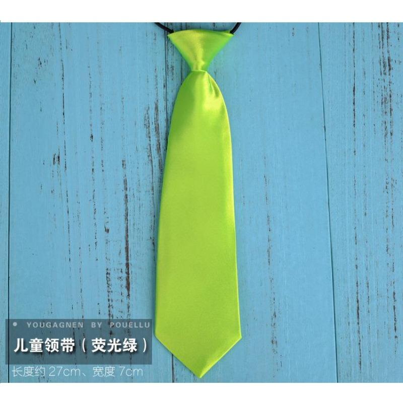 Cravată mică cu bandă de cauciuc de 28 cm, culoare solidă, cravată monocromă pentru copii, cravată scurtă, accesorii pentru băieți, cravată pentru uniformă școlară