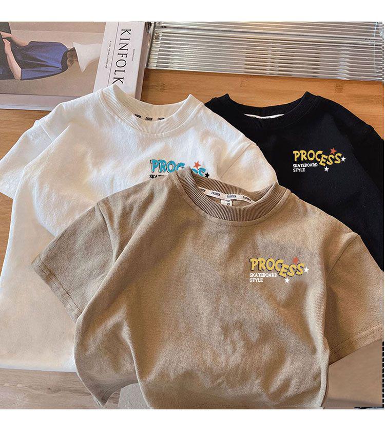 2024 Sommer Jungen Reines Baumwoll Kurzarm T-Shirt - Dünner Stil Oberteile für Kinder