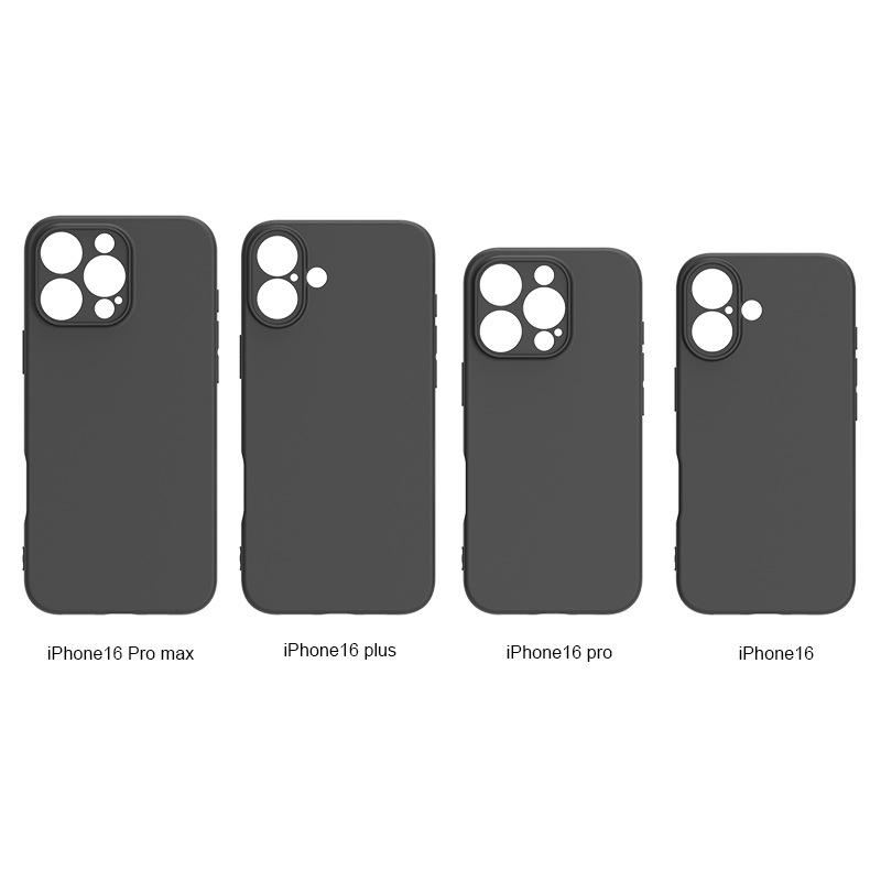 Applicable iPhone 17Air Full Matte Mobile Phone Case Black Material Soft Rubber Tpu Apple 18/16 All-inclusive Fine Hole