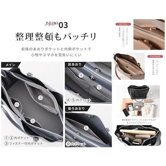 HoneysBagTote BagWomensCommuteLightweightLarge CapacityShoulder CarryOfficeLeather-likeSynthetic LeatherKey HookLightweight A4 Tote