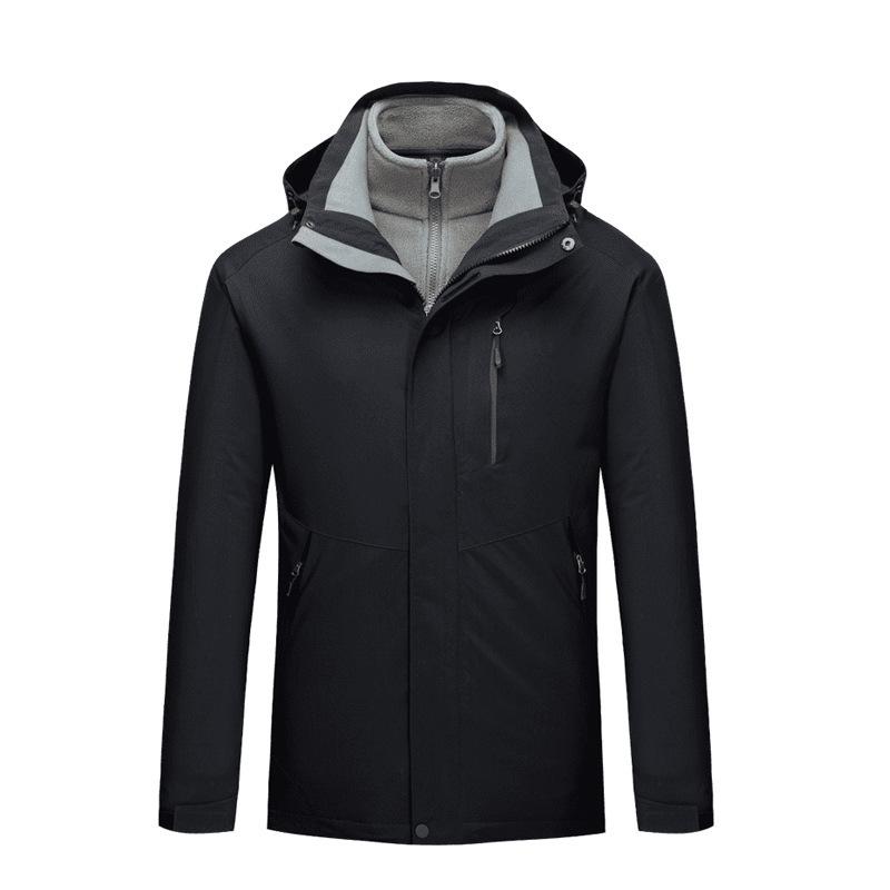 Men’s and Women’s 3-in-1 Detachable Waterproof Windbreaker – Trendy Autumn/Winter Thick Jacket