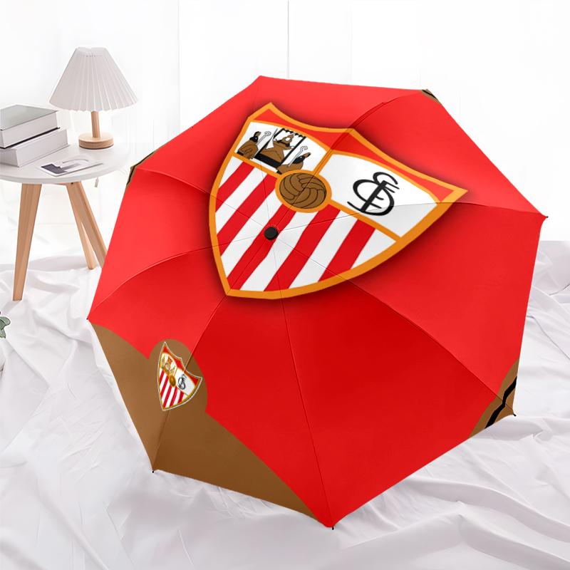 Printed Seville logo Folding Umbrella,Outdoor,Leisure,And Travel Umbrella,Durable Umbrella Fabric,Birthday And Holiday Gift