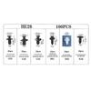 100pcs Auto Fastener Clip Kit Fender Rivet Clips Car Body Push Retainer Pin Rivet Bumper Door Trim Panel Retainer Car Clips