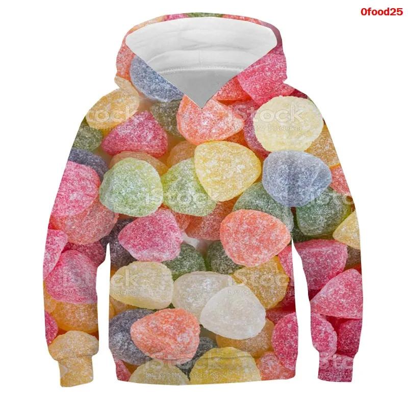 Frühling Herbst Popcorn Hoodies Kinder Macaron Print Jungen Mädchen Trainingsanzug Pommes Süßigkeiten Lustige Kleidung Obst 3D Druck Pullover Kinder Sweatshirts