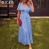 QICED Women's Fashion Summer Spring Short Sleeve V-Neck Casual Dresses