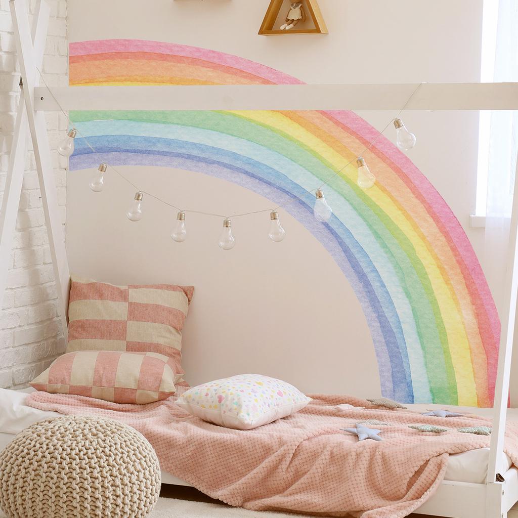 Glue-free Wall Sticker Rainbow Nordic Style Wall Sticker Living Room Girl Bedroom Background Decoration Self-adhesive Does Not Contain Pvc