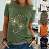 Mulheres Casual Carta Impressão Mangas Curtas Soltas T-Shirt Blusa Tops