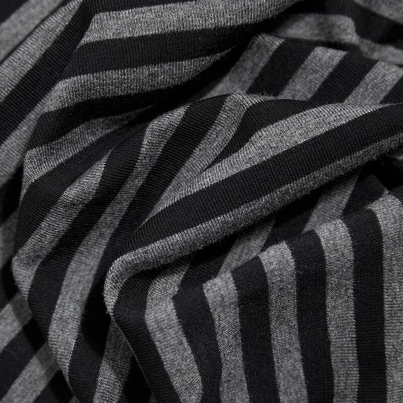 Women's Lyocell Off-Shoulder Striped Long-Sleeve T-Shirt