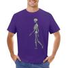 Skeleton Biomechanics Diagram Design Gray T-shirt Quick-drying Vintage Customs Slim Fit T Shirts for Men