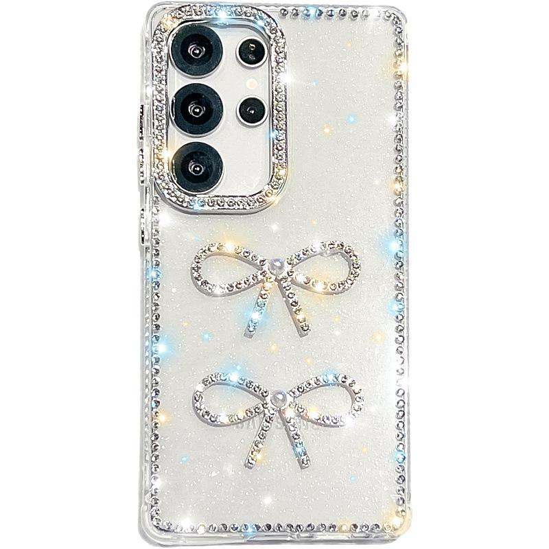 Vhodné pro Samsung S25ultra Flash Diamond IMD Mašle Pouzdro na mobil GalaxyzA17 A07 A55A56