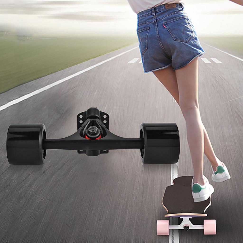 2pcs   Truck with Skate Wheel Riser Pad Bring Accessory(black shaft black wheel)