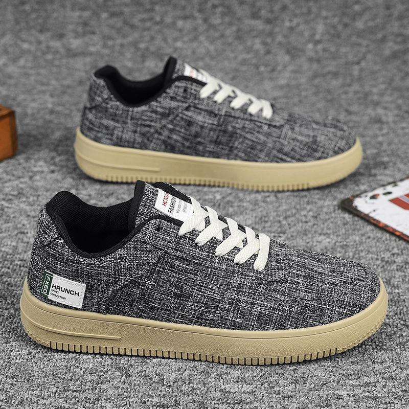 Men's shoes 2024 new summer breathable trend versatile casual platform cloth shoes men's linen canvas sports shoes