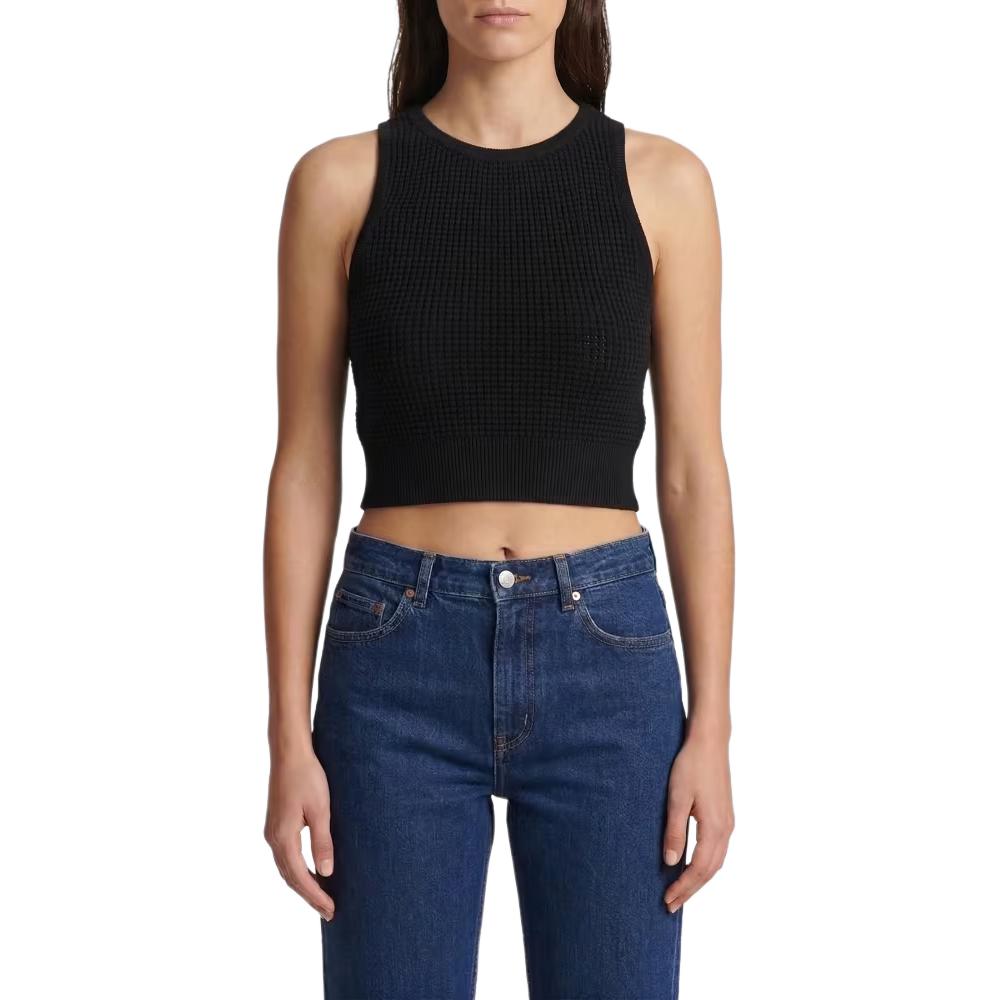 Fear of God Essentials Waffle Sport Tank Vintage Black Women Tops 192HO257221FW