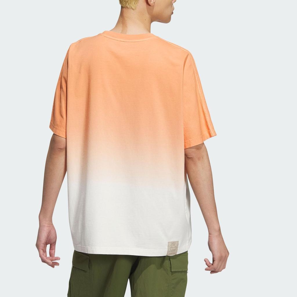 Adidas Originals Gradient Design Casual Crew Neck Short Sleeve Printed T-Shirt Unisex Tops Beige Pink White JG1525