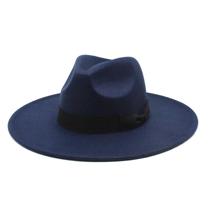 Wool Felt Hat With Large Brim And Bow For Retro Festival Wear