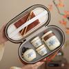 Chinese Ru Kiln Ancient Rhyme Opening Kuaike Cup One Pot Three Cups Travel Tea Set Portable Business Gifts