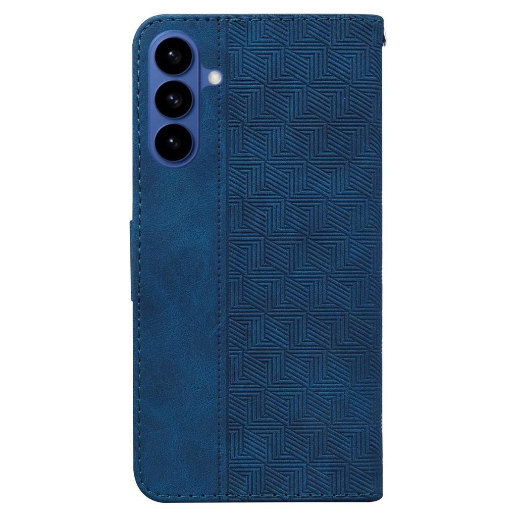 For Samsung Galaxy S26+ Case Geometry Pattern Leather Wallet Phone Cover with Wrist Strap