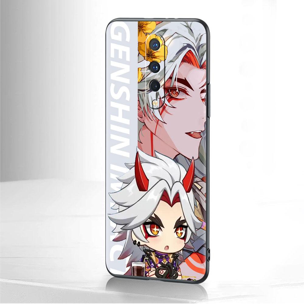 

Противоударный чехол для OnePlus Nord 2 5G 10 9 7 8 Pro 8T для Oppo A53 A16 A15, черный силиконовый чехол Genshin Impact Game Oppo A15(A15s)