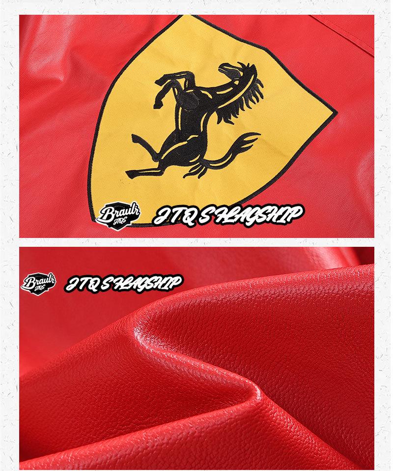 F1 Rennanzug im amerikanischen Stil: Bestickte PPU-Leder-Motorradjacke für den Winter - Unisex