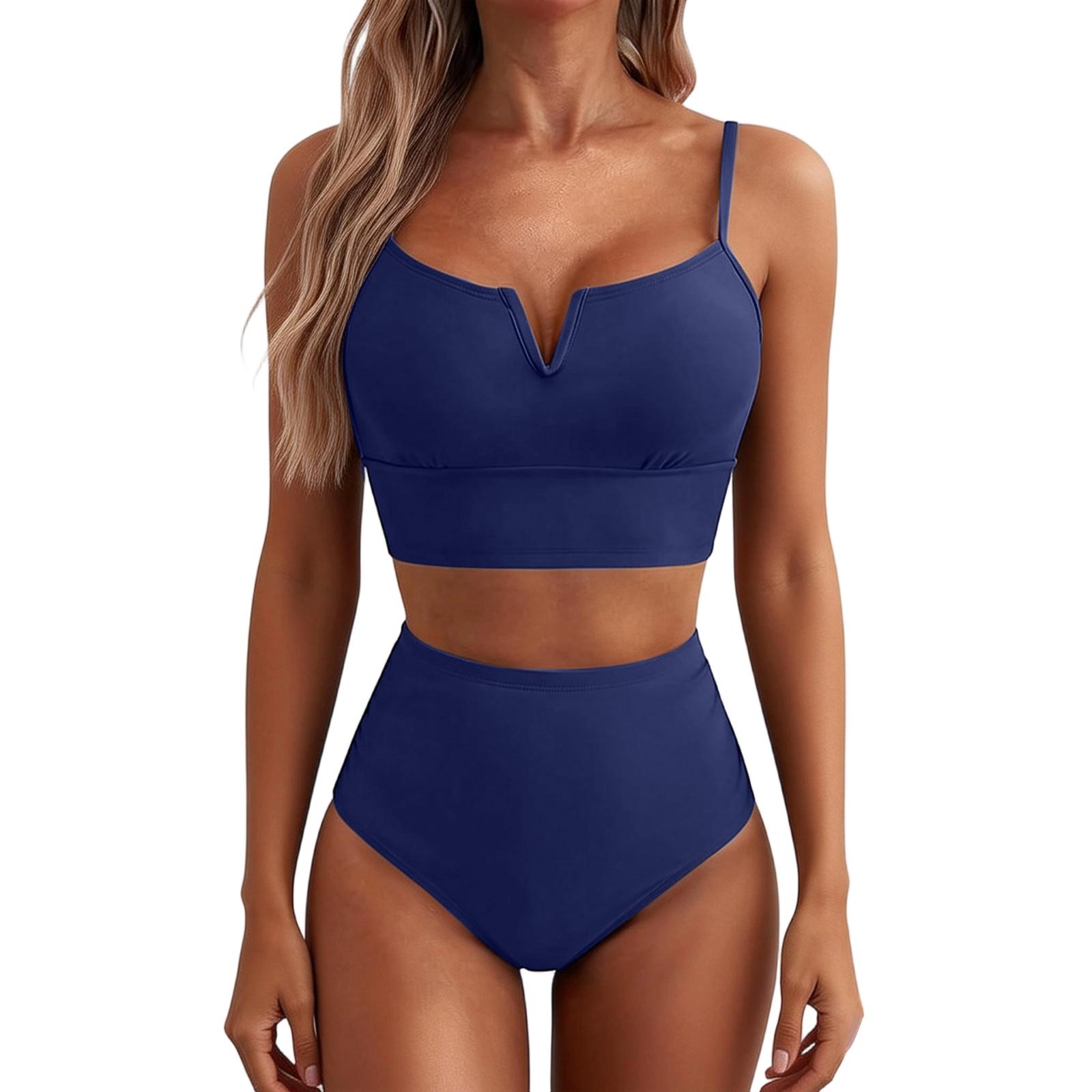 

Women s Fashionable And Sexy Bikini Two-piece Swimsuit XXL Темно-синій